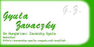 gyula zavaczky business card